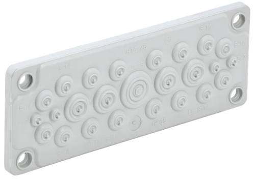 Ввод кабельный мембранный 25 отверстий d=5-26мм IP65 серый фото Ввод кабельный мембранный 25 отверстий d=5-26мм IP65 серый картинка